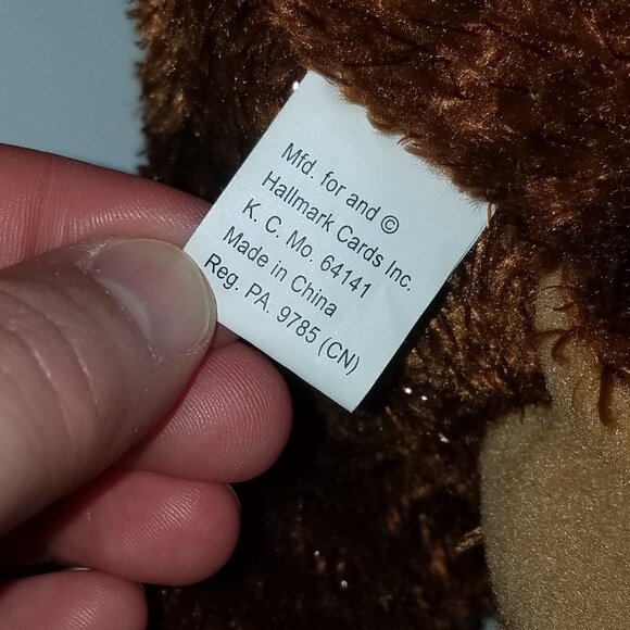 Hallmark Comet Brown Reindeer Plush Bell Stuffed Animal Christmas Glitter - Picture 7 of 7